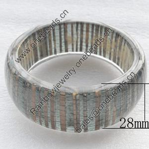 Resin Bracelet, width:28mm, Inner diameter:66mm, Sold by PC