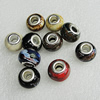 Ceramics Beads European, European Style, Mix Color, 13x9mm Hole:5mm, Sold by Bag