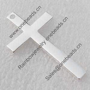 Zinc Alloy Pendant, Nickel-free & Lead-free, Cross, 50x28mm, Hole:2.5mm, Sold by PC