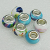 Ceramics Beads European, European Style, Mix Color, 14x10mm Hole:5mm, Sold by Bag