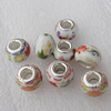 Ceramics Beads European, European Style, Mix Color, 14x10mm Hole:5mm, Sold by Bag