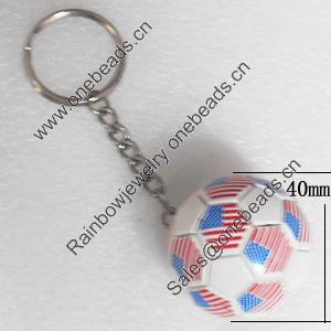 Plastic Key Chain, Football 40mm, Sold by PC