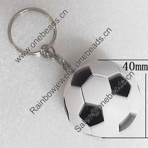 Plastic Key Chain, Football 40mm, Sold by PC