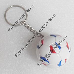 Plastic Key Chain, Football 40mm, Sold by PC