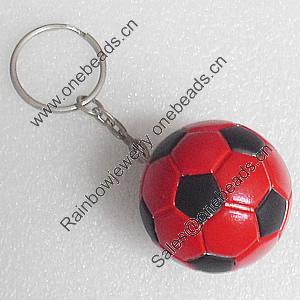 Plastic Key Chain, Football 40mm, Sold by PC