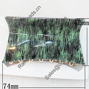 Fashional hair Clip with Acrylic, 74x42mm, Sold by Group