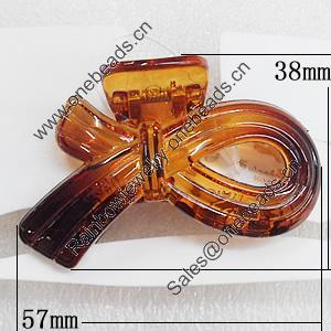 Fashional hair Clip with Plastic, 51x38mm, Sold by Group