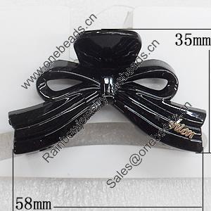 Fashional hair Clip with Plastic, 58x35mm, Sold by Group