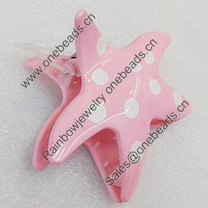 Fashional hair Clip with Plastic, Star 88mm, Sold by Group