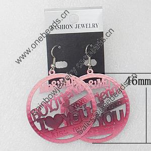 Iron Earrings, Flat Round 46mm, Sold by Group