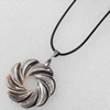 Shell Necklace, Rubber cord with Shell pendant, 34x47mm, Sold per 16-inch Strand