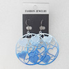 Iron Earrings, Flat Round 45mm, Sold by Group