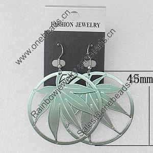 Iron Earrings, Flat Round 45mm, Sold by Group