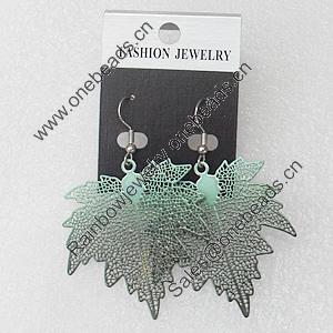 Iron Earrings, Leaf 44x41mm, Sold by Group