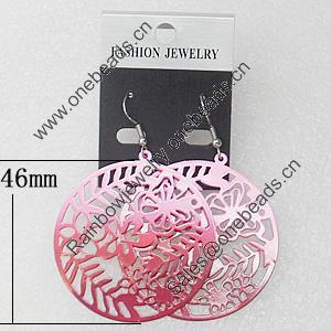 Iron Earrings, Flat Round 46mm, Sold by Group