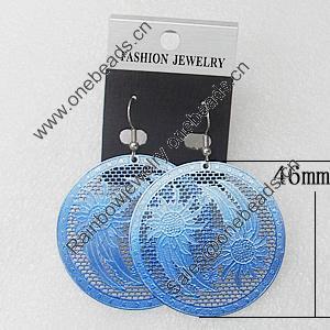 Iron Earrings, Flat Round 46mm, Sold by Group