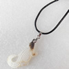 Shell Necklace, Rubber cord with Shell pendant, 45x20mm, Sold per 16-inch Strand