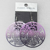 Iron Earrings, Flat Round 43mm, Sold by Group