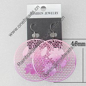 Iron Earrings, Flat Round 46mm, Sold by Group