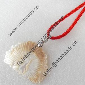 Shell Necklace, 37x40mm, Sold per 16-inch Strand