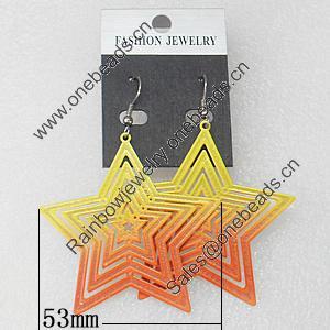 Iron Earrings, Star 53mm, Sold by Group