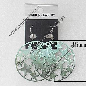 Iron Earrings, Flat Round 45mm, Sold by Group