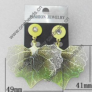 Iron Earrings, Leaf 49x41mm, Sold by Group