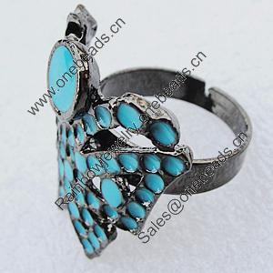 Metal Alloy Finger Rings, Butterfly 27x25mm, Sold by Box  