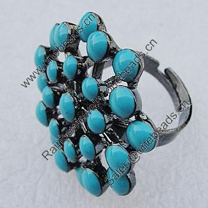 Metal Alloy Finger Rings, Flower 30mm, Sold by Box  