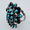Metal Alloy Finger Rings, Flower 35mm, Sold by Box  