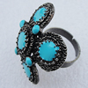 Metal Alloy Finger Rings, Flower 29mm, Sold by Box  