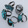 Metal Alloy Finger Rings, Mix Style, 21x23mm-29x25mm, Sold by Box  