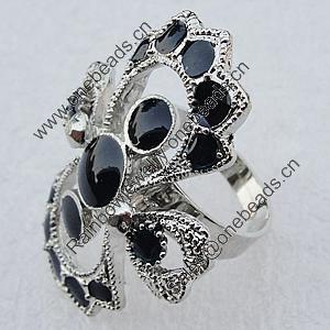 Metal Alloy Finger Rings, Cross 37x28mm, Sold by Box  