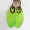 Fashional Earrings, Feather, Mix color, 110mm, Sold by Dozen 
