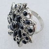 Metal Alloy Finger Rings, Flower 32mm, Sold by Box  