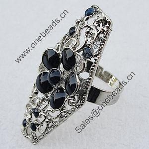 Metal Alloy Finger Rings, Diamond 41x19mm, Sold by Box  