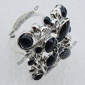 Metal Alloy Finger Rings, Diamond 25x25mm, Sold by Box  
