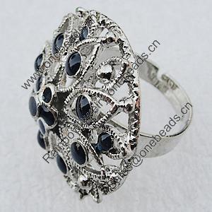 Metal Alloy Finger Rings, Flat Round 27mm, Sold by Box  