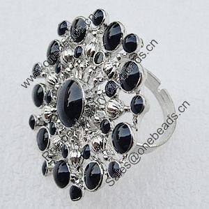 Metal Alloy Finger Rings, Flower 35mm, Sold by Box  
