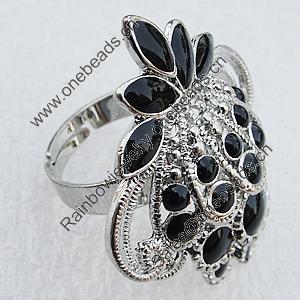 Metal Alloy Finger Rings, 36x30mm, Sold by Box  
