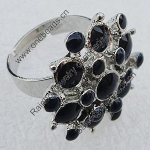 Metal Alloy Finger Rings, Flower 24mm, Sold by Box  