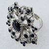Metal Alloy Finger Rings, Flower 36mm, Sold by Box  