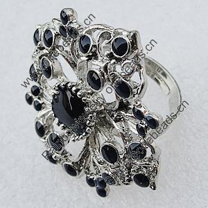Metal Alloy Finger Rings, Flower 36mm, Sold by Box  