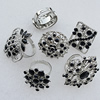 Metal Alloy Finger Rings, Mix Style, 24x15mm-35mm, Sold by Box  