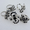 Metal Alloy Finger Rings, Mix Style, 23x18mm-28x37mm, Sold by Box  