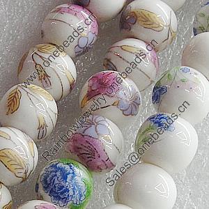 Ceramics Beads, Mix Style, Round 12mm Hole:2mm, Sold by Bag