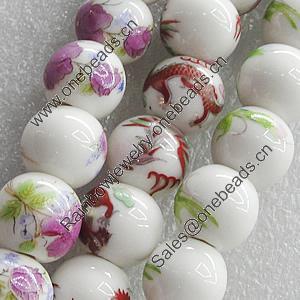 Ceramics Beads, Mix Style, Round 16mm Hole:3mm, Sold by Bag