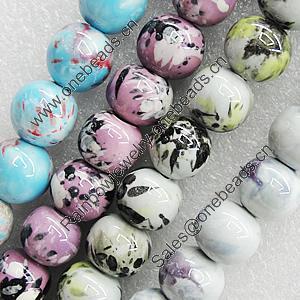 Ceramics Beads, Mix Style, Round 8mm Hole:1.5mm, Sold by Bag