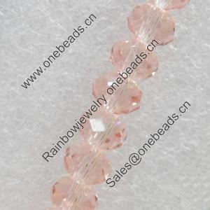 Glass Crystal Beads, Rondelle, 6mm, Hole:1mm, Sold by Strand