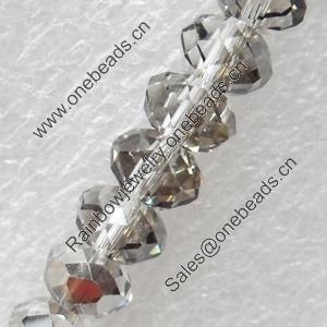 Glass Crystal Beads, Rondelle, 6mm, Hole:1mm, Sold by Strand